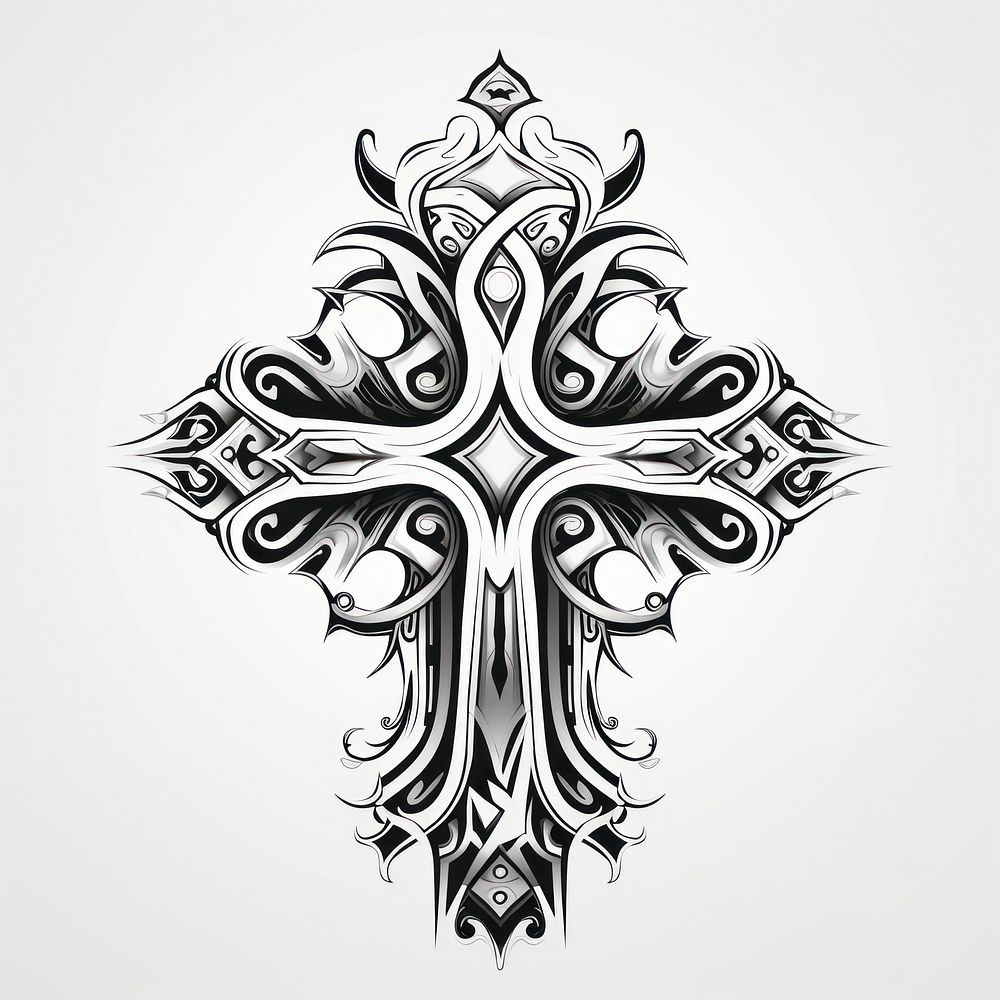 Cool cross drawing symbol sketch. | Free Photo Illustration - rawpixel