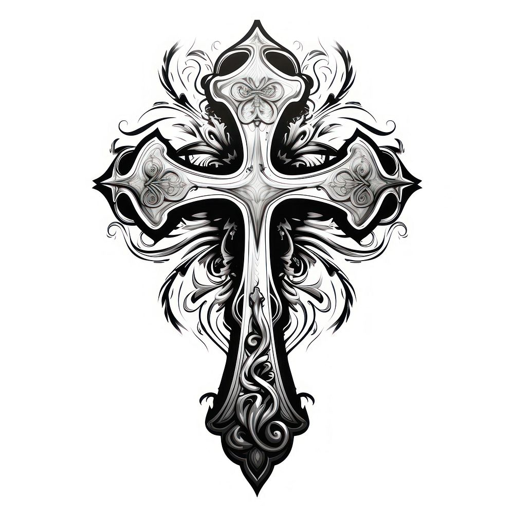 Cool cross symbol white background spirituality.