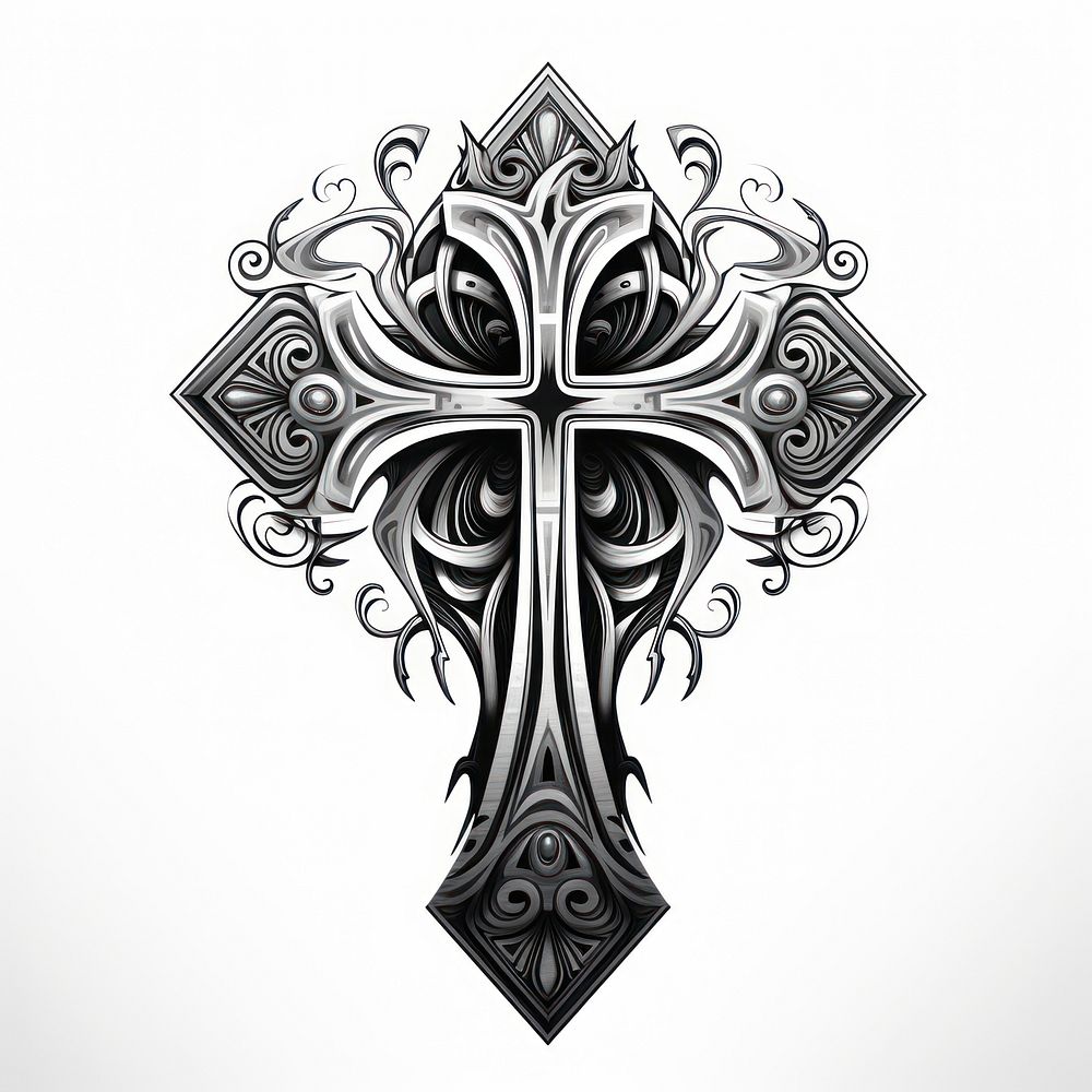 Cool cross crucifix symbol logo.