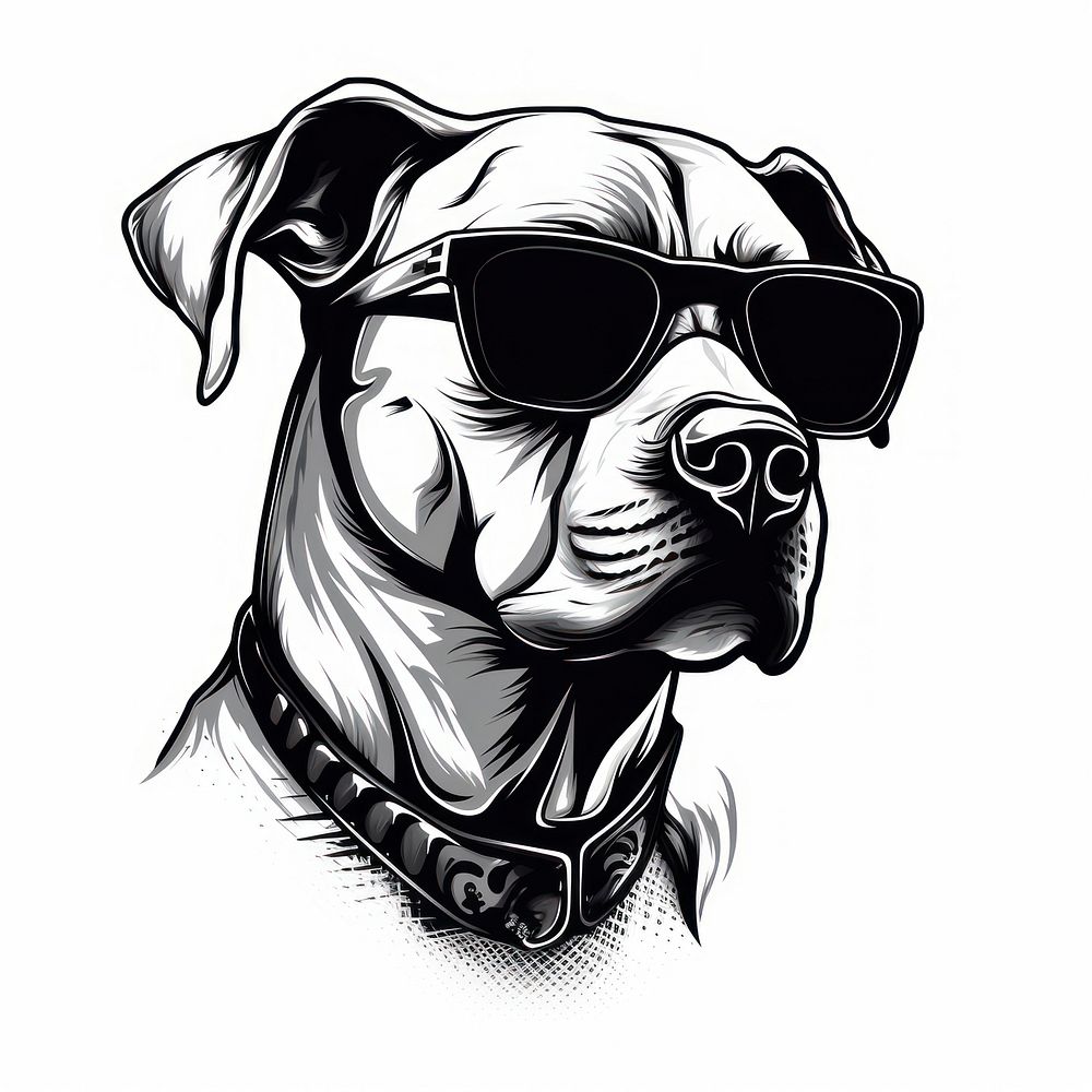 Cool dog glasses drawing mammal.