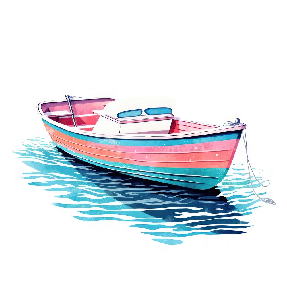 Boat Risograph style watercraft sailboat vehicle.
