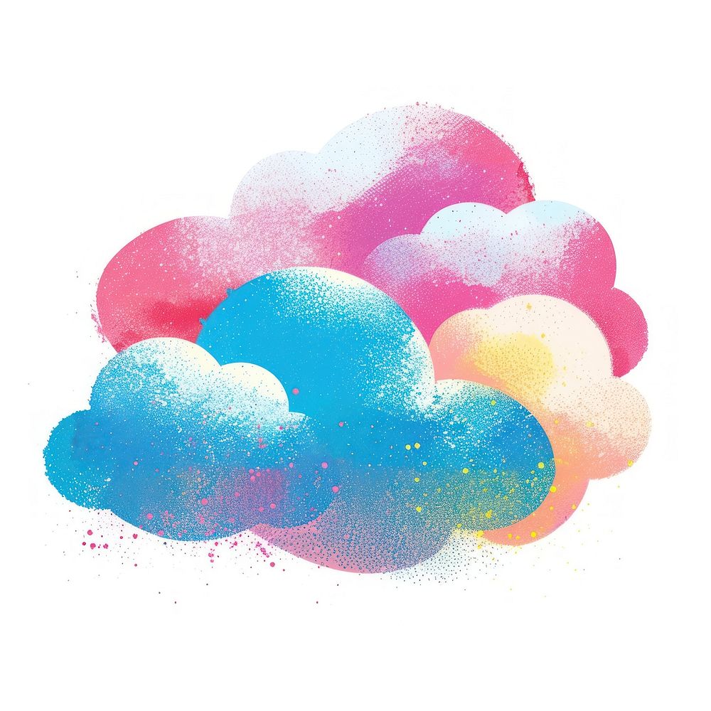 Cloud Risograph style backgrounds white background creativity.