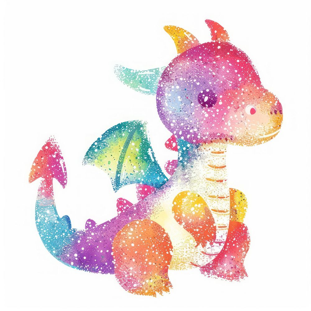 Dragon Risograph style cute art toy.