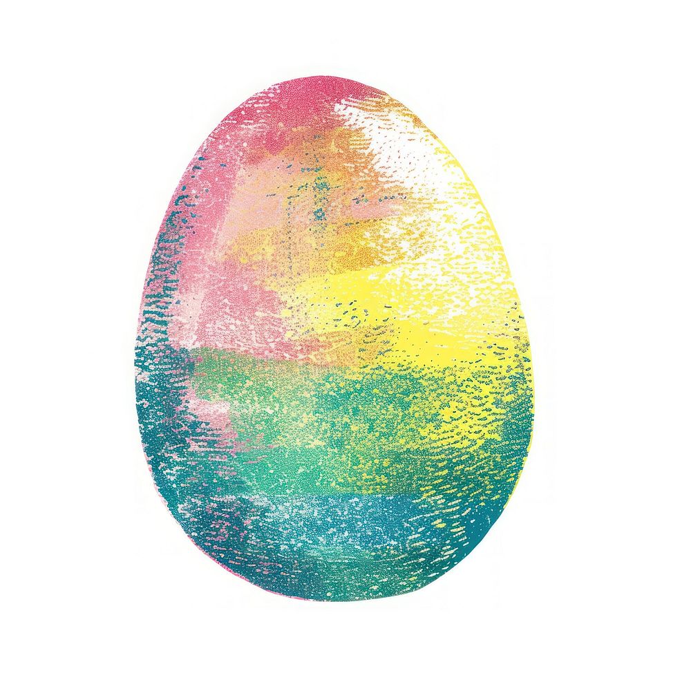 Easter egg Risograph style white background celebration accessories.