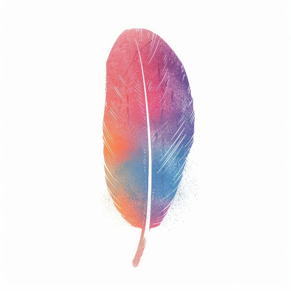 Feather Risograph style white background lightweight creativity.
