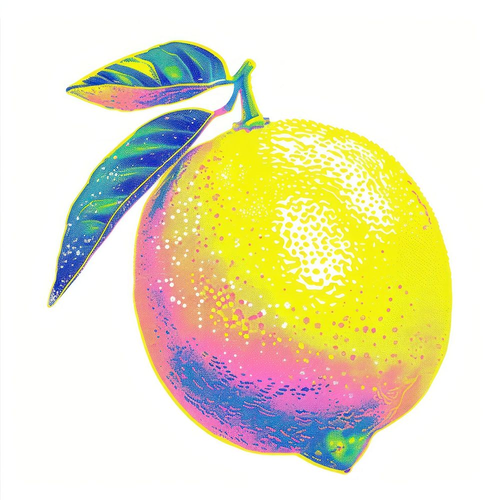 Lemon Risograph style grapefruit plant food.