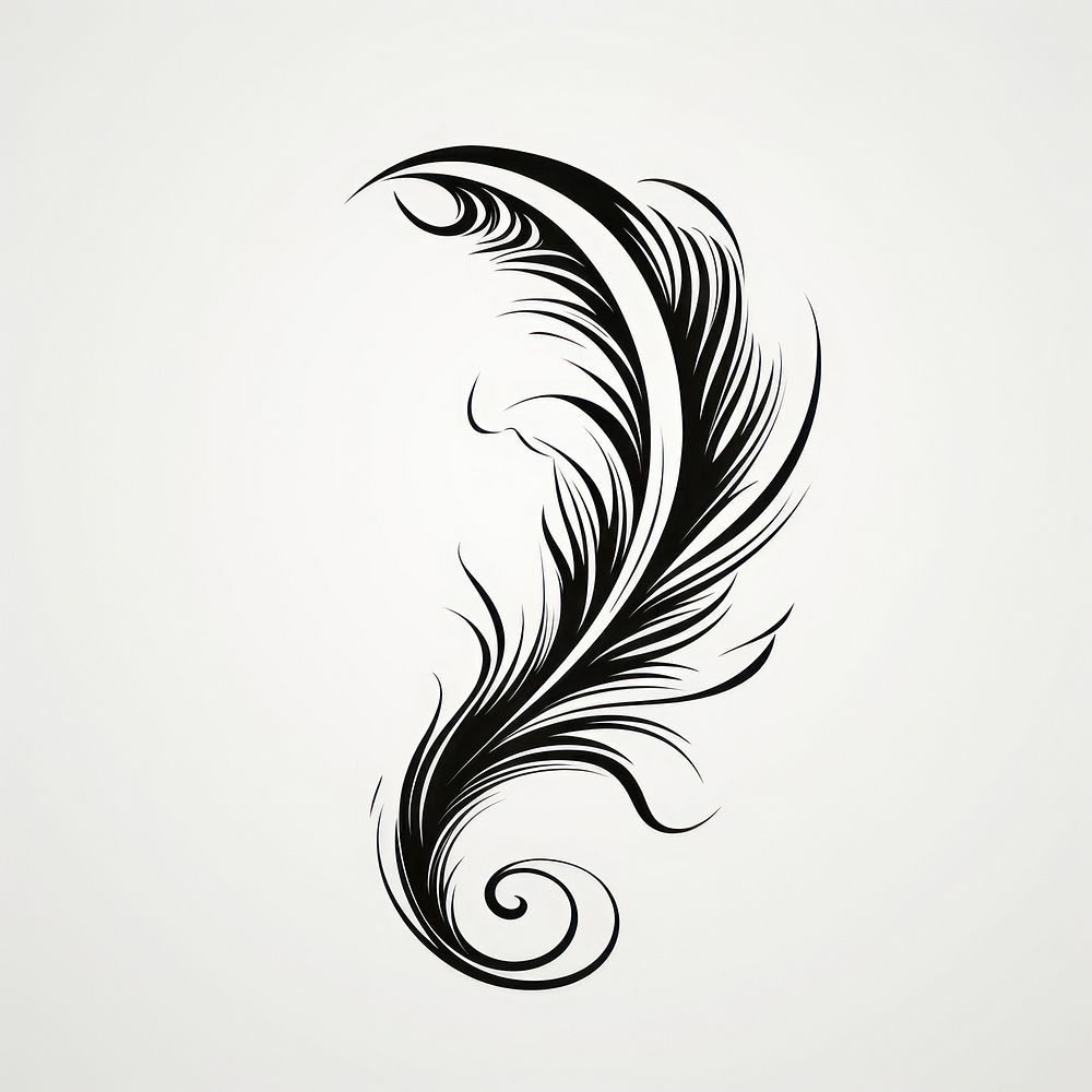 Feather pattern tattoo white.