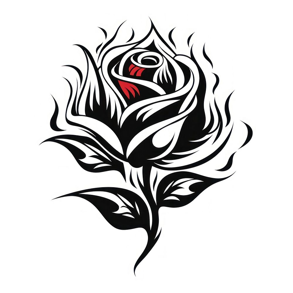 Fiery rose logo white background creativity.