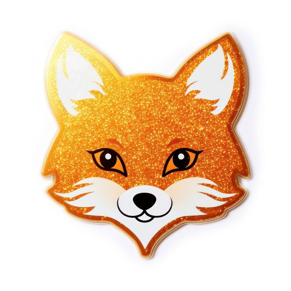 Fox glitter sticker mammal animal pet.