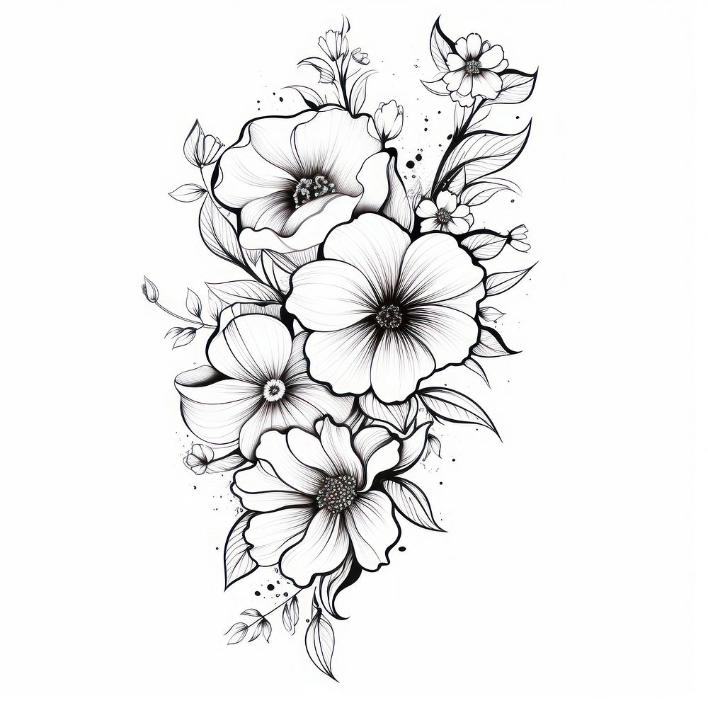 Flowers pattern drawing sketch.