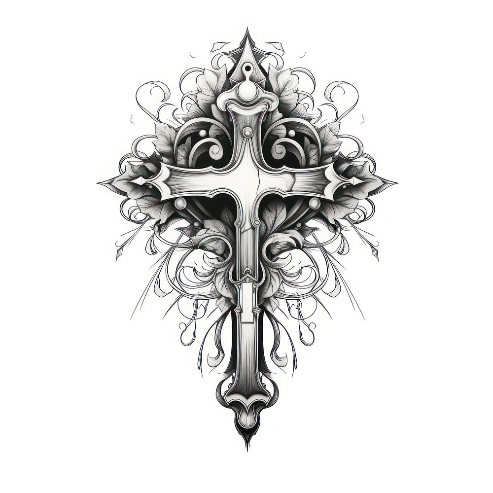 Holy cross drawing symbol sketch.