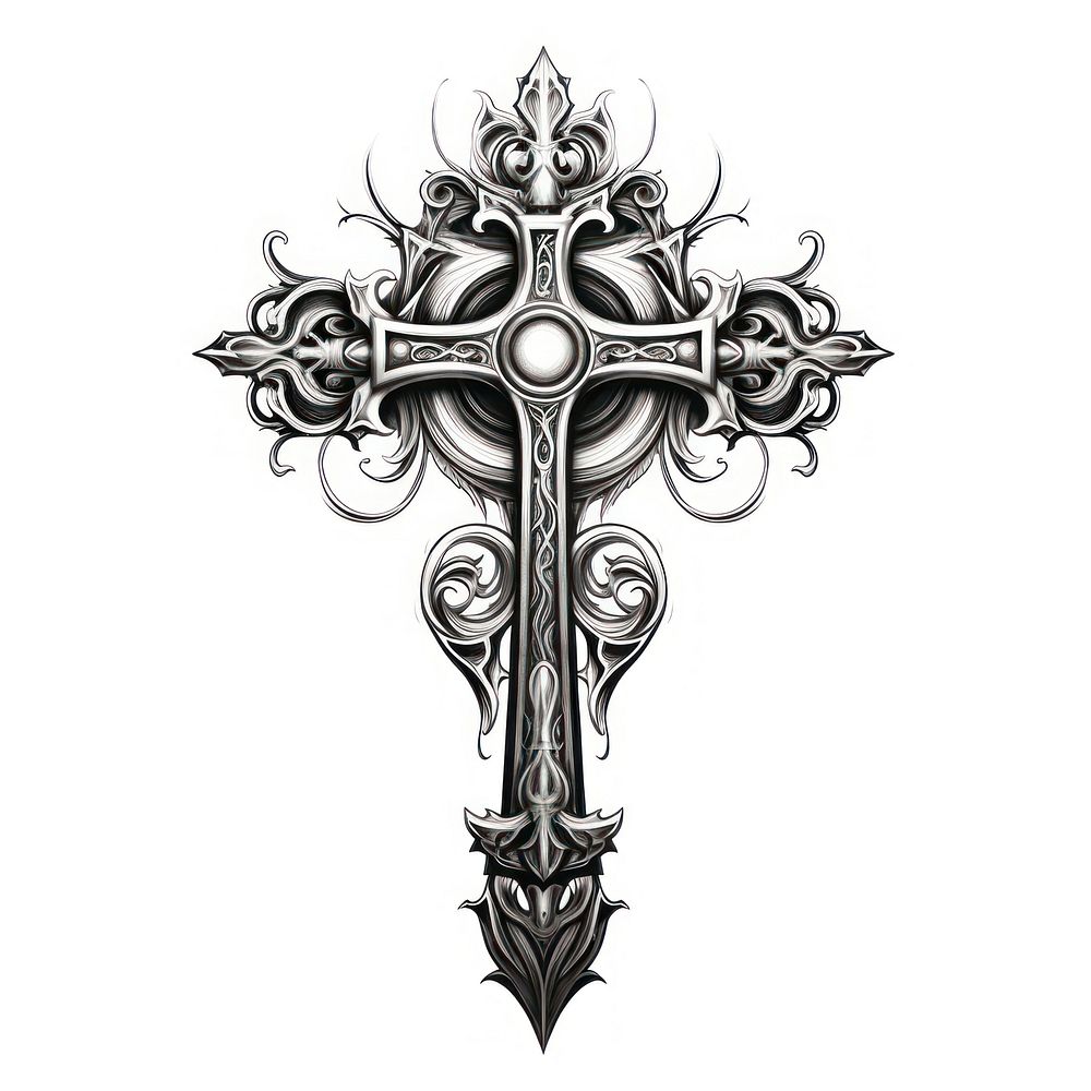 Holy cross crucifix symbol white background.