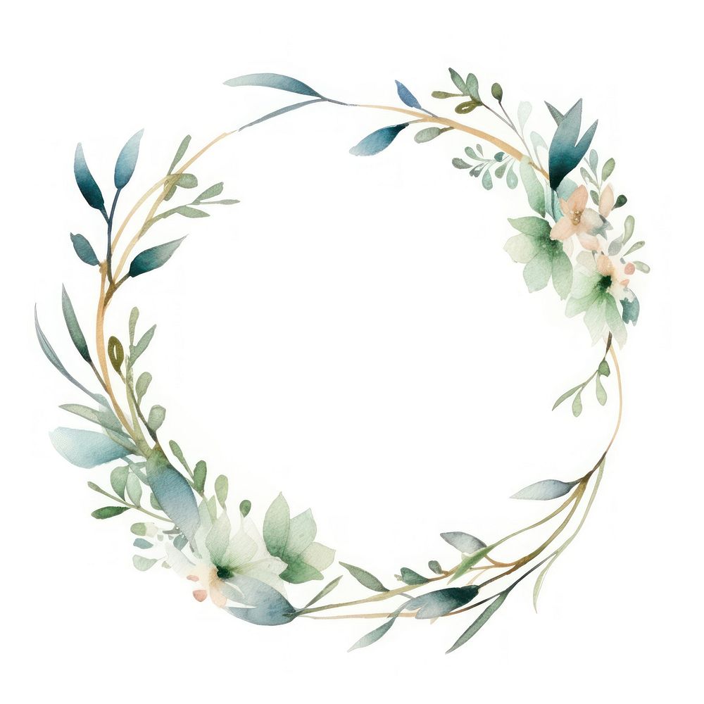 Wedding wreath frame pattern plant white background.