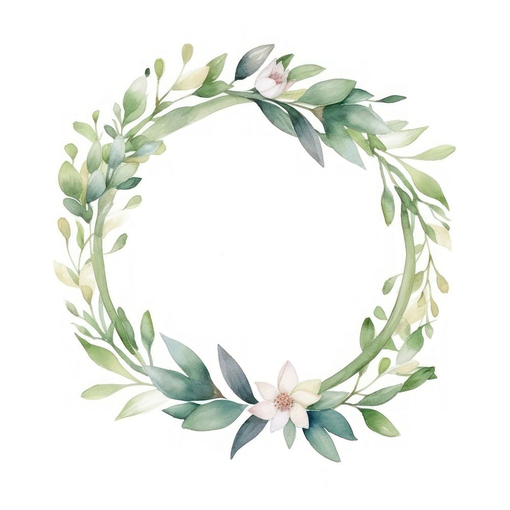 Wedding wreath frame plant white background dishware.