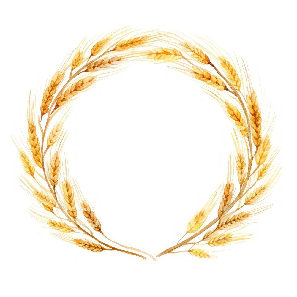 Wheat circle frame white background chandelier produce.