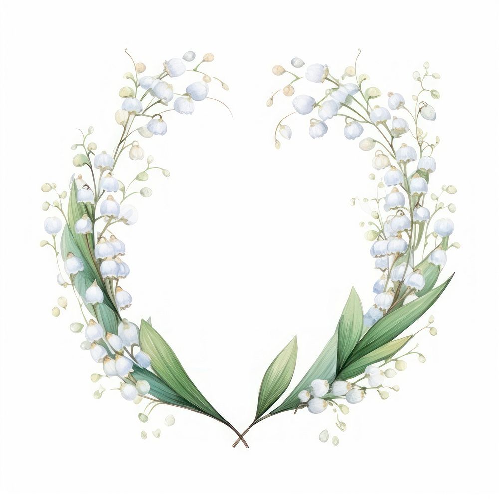 Lily of valley flowers frame blossom plant white.