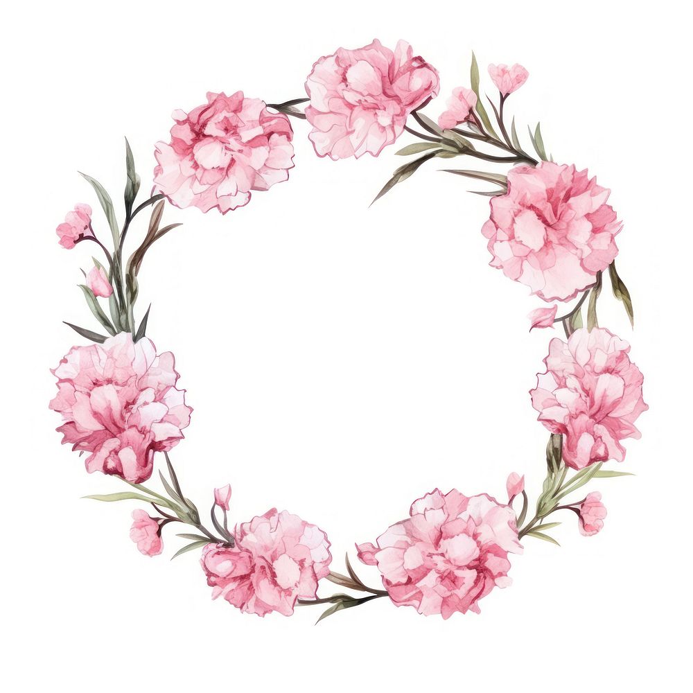 Carnation wreath frame blossom flower plant.