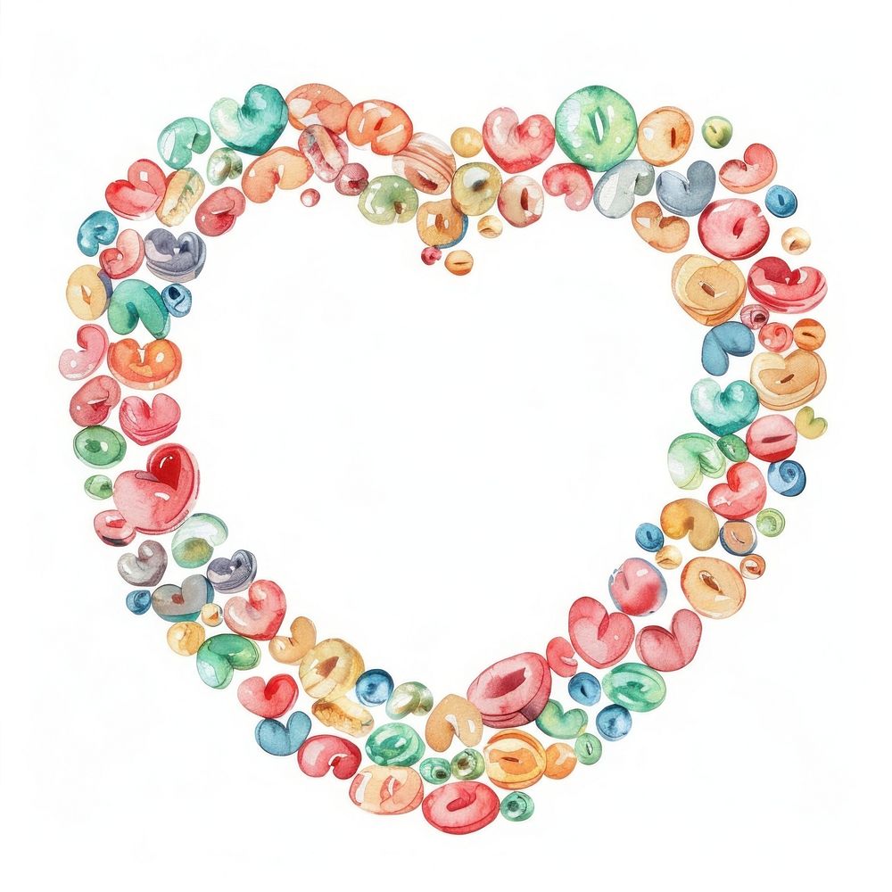Cereal border watercolor backgrounds jewelry heart.