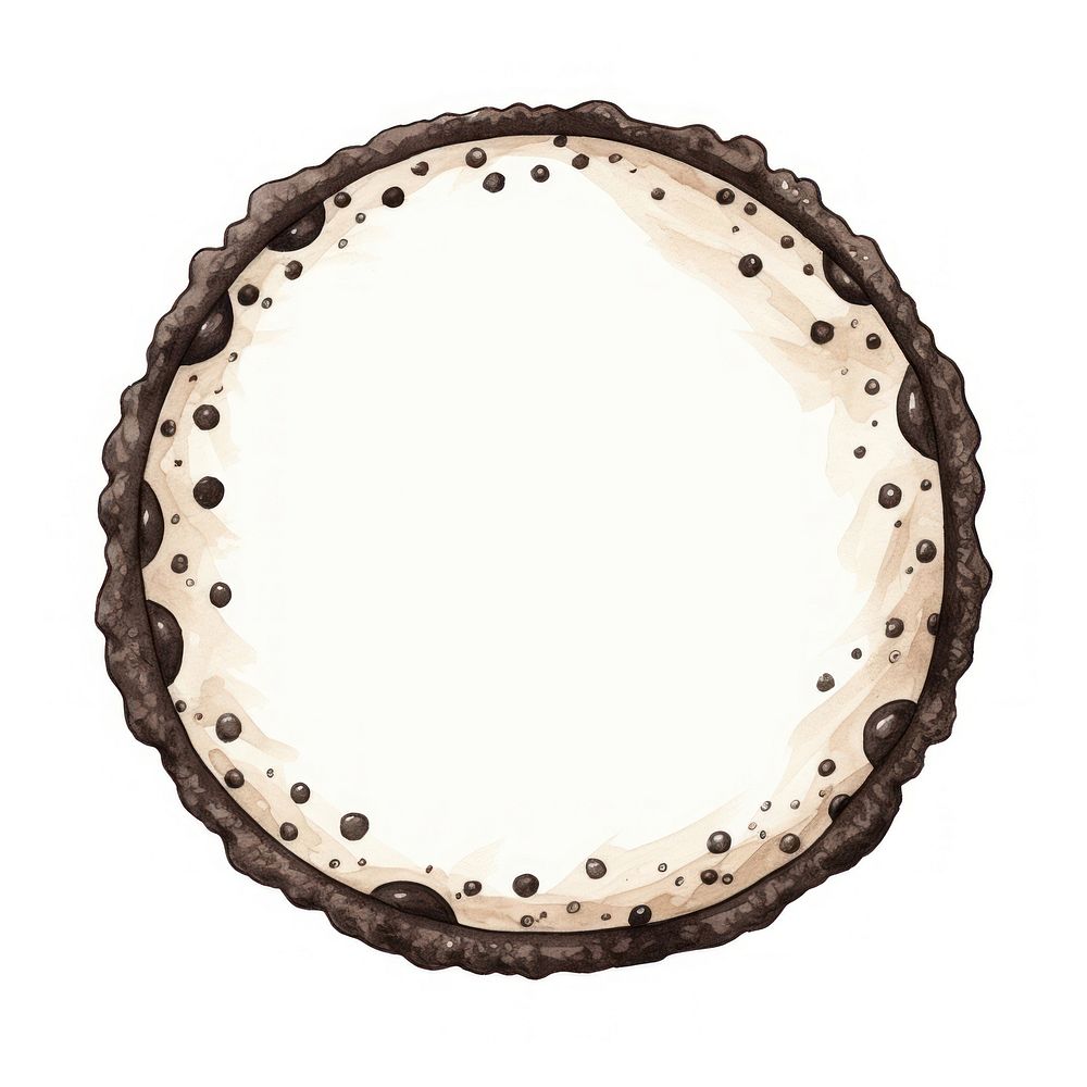 Cookie and cream frame dessert cake white background.