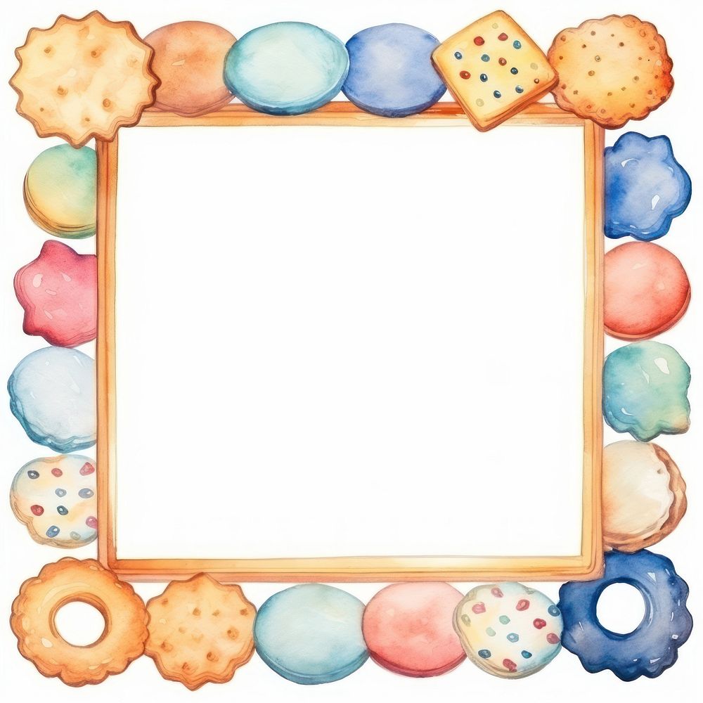Cookies biscuit frame backgrounds white background confectionery.