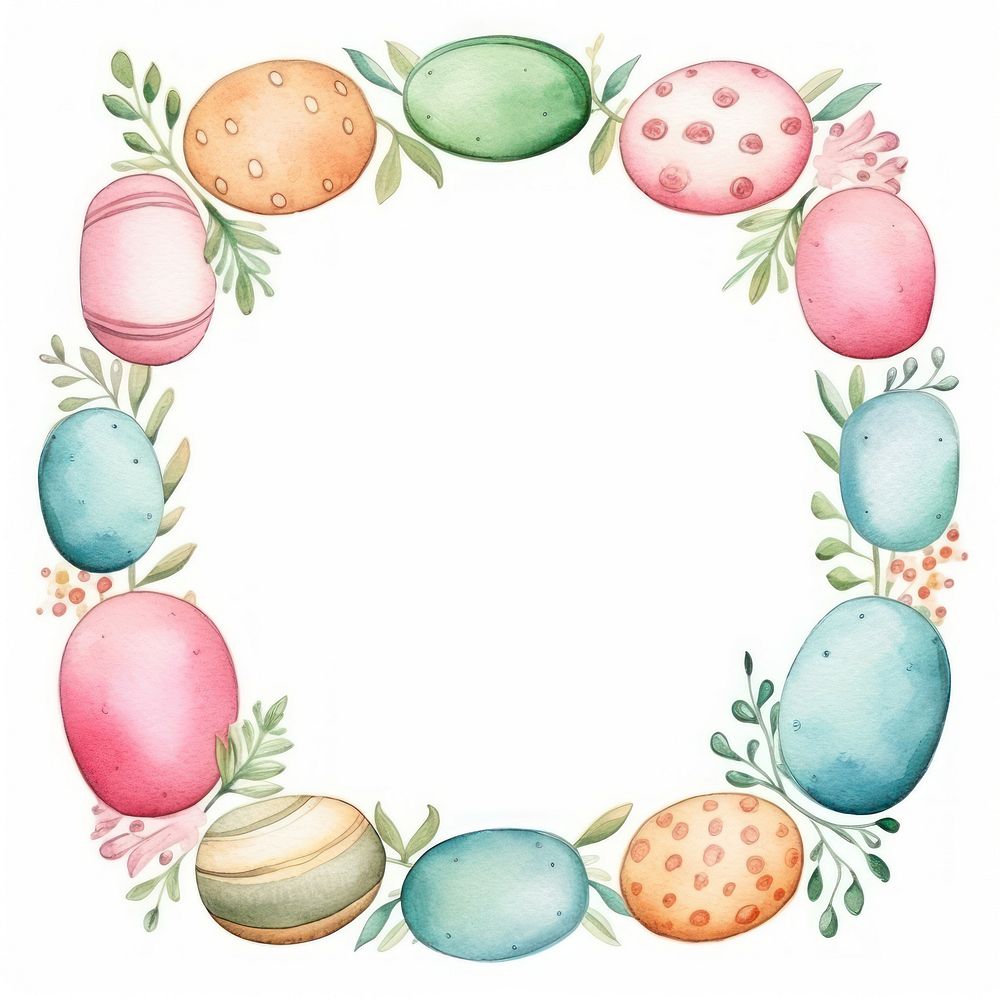 Easter cookies frame egg celebration pattern.