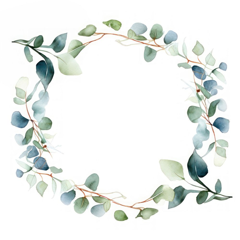 PNG Eucalyptus branches frame plant leaf white background.