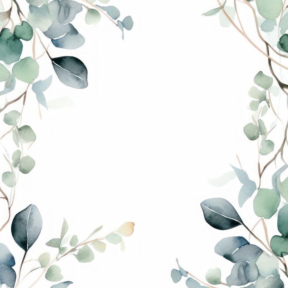 PNG Eucalyptus branches frame backgrounds pattern plant.