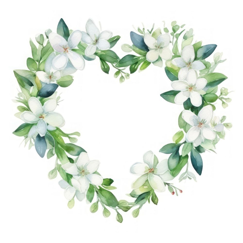 Heart jasmine wreath flower plant white.