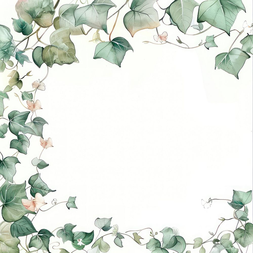 Ivy flowers border watercolor backgrounds pattern plant.