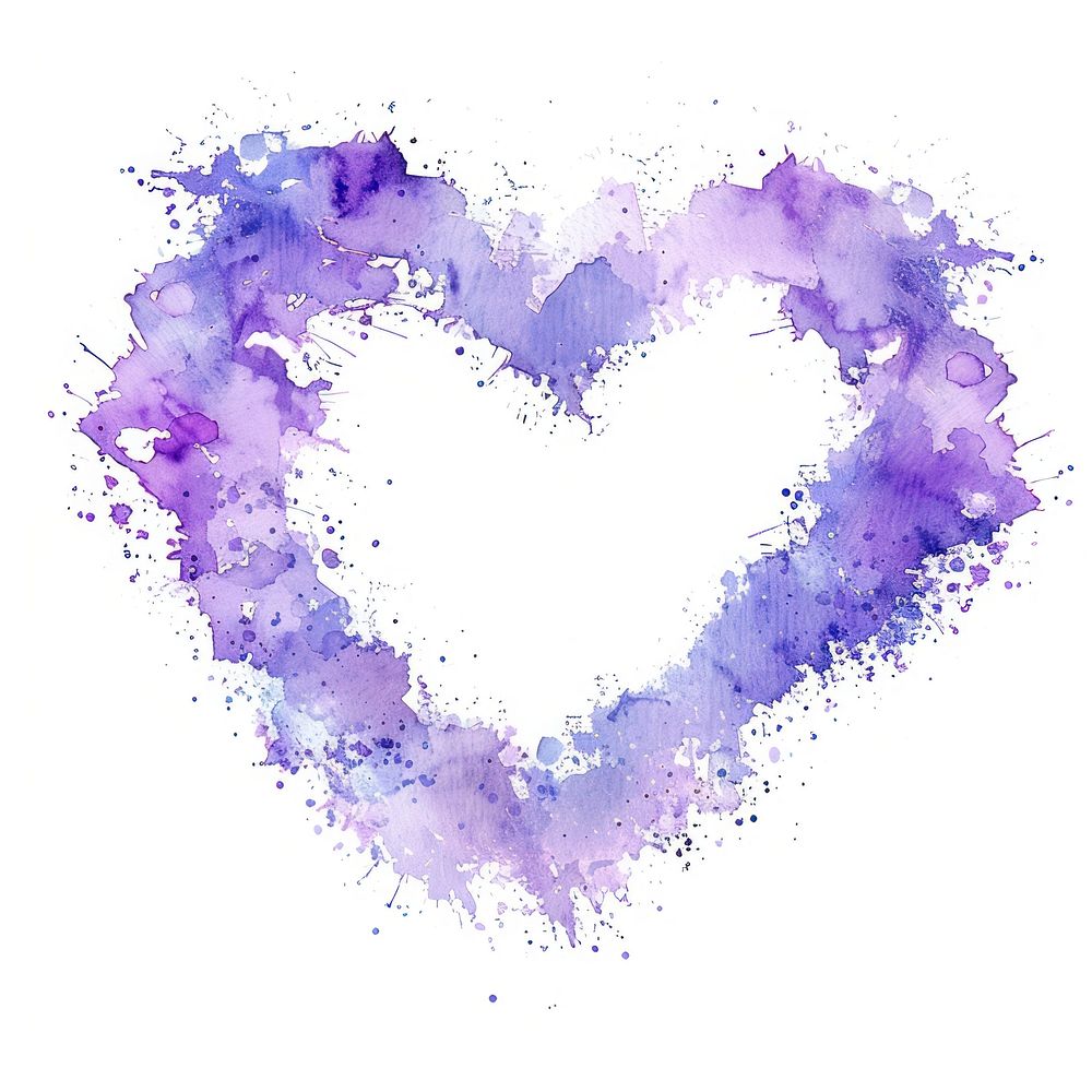 Lilac border watercolor backgrounds purple heart.