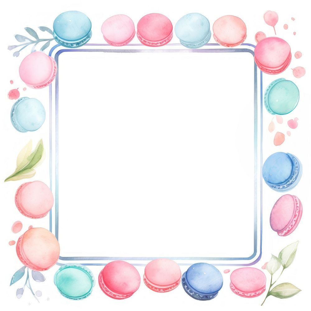 Macaron frame backgrounds white background confectionery.