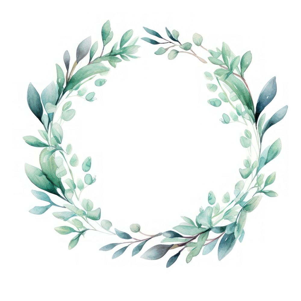 PNG Mint branches ribbon wreath pattern plant white background.