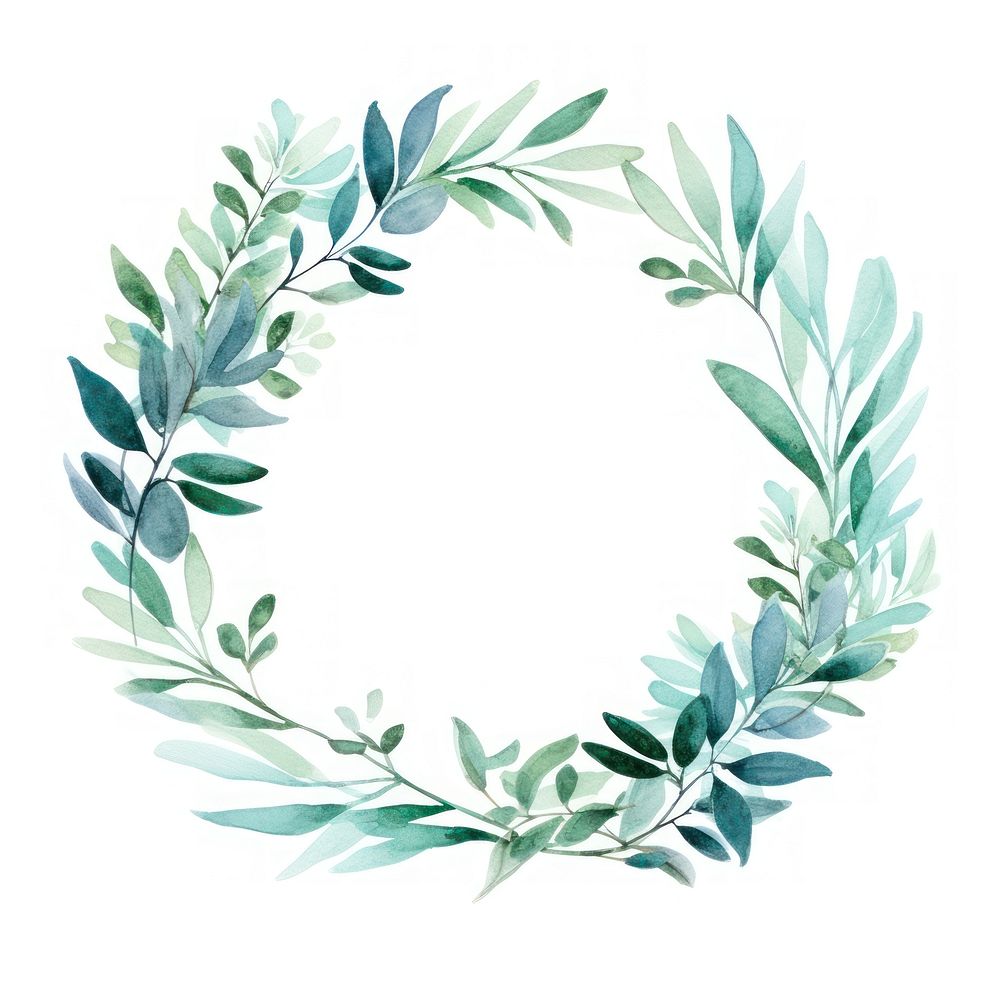 PNG Mint branches wreath pattern plant leaf.