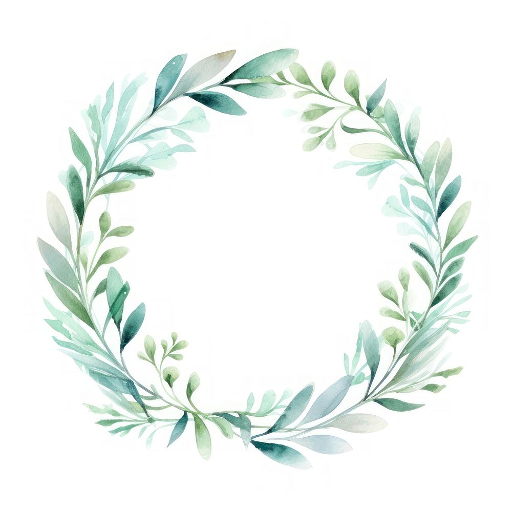 PNG Mint branches ribbon wreath pattern leaf white background.