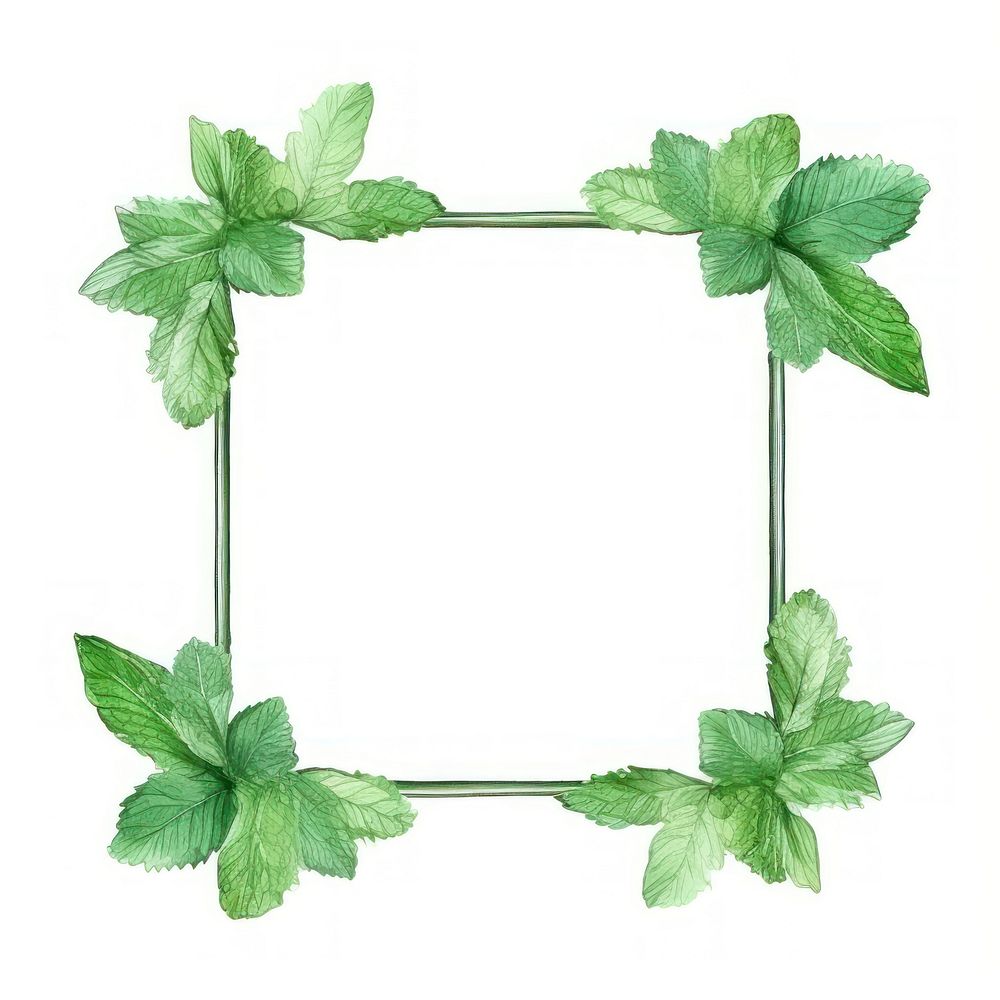 PNG Peppermint frame plant green herbs.