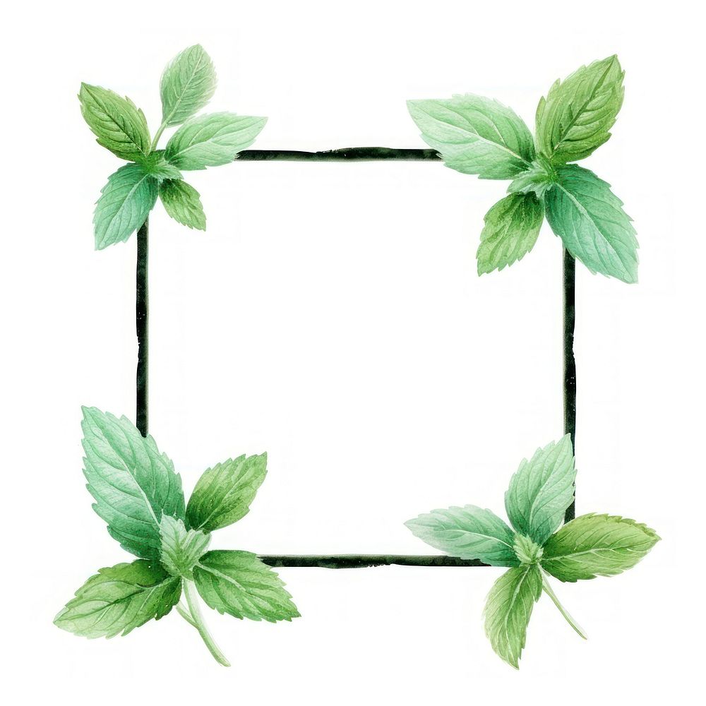 PNG Peppermint frame plant green herbs.
