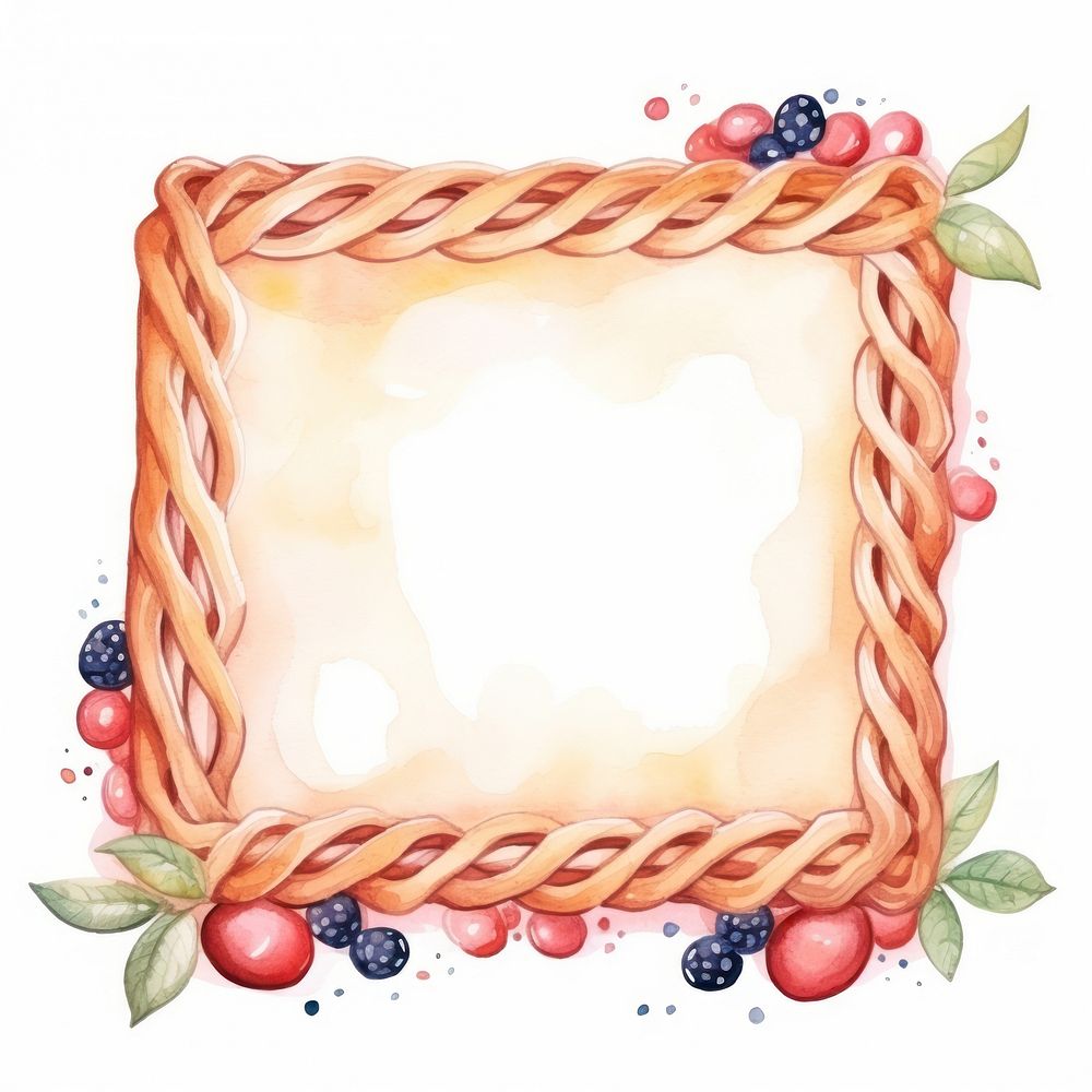 Pie frame food white background rectangle.