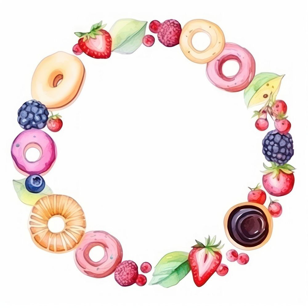 Snack circle frame berry fruit plant.