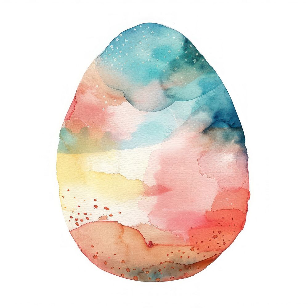 Cute Easter egg watercolor easter white background accessories.