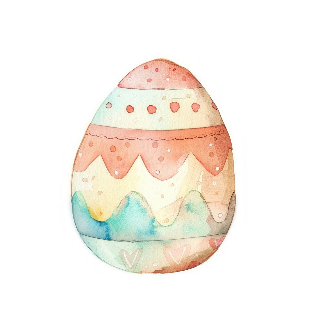Watercolor easter egg white background celebration creativity.
