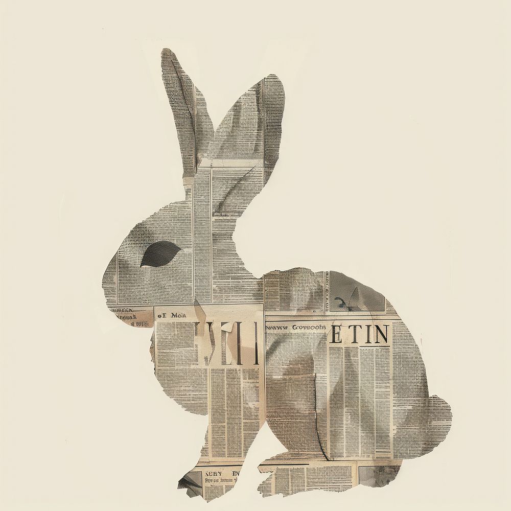 Ephemera paper bunny art animal mammal.