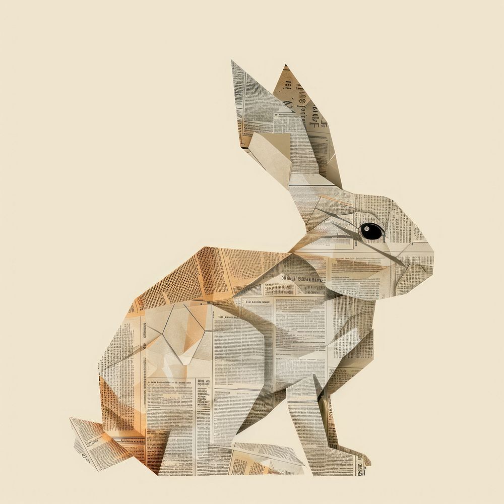 Ephemera paper bunny art animal mammal.