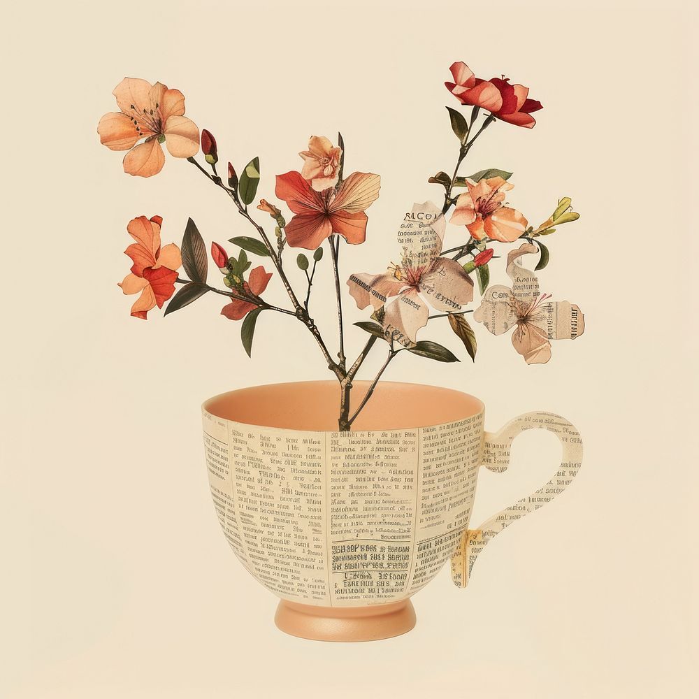 Ephemera paper cup flower plant mug.