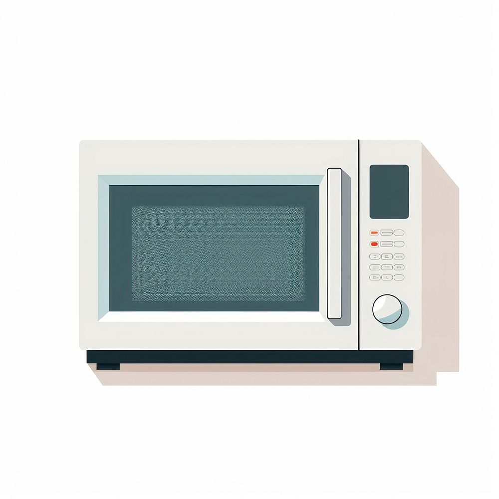 Microwave flat vector illustration oven white background technology.