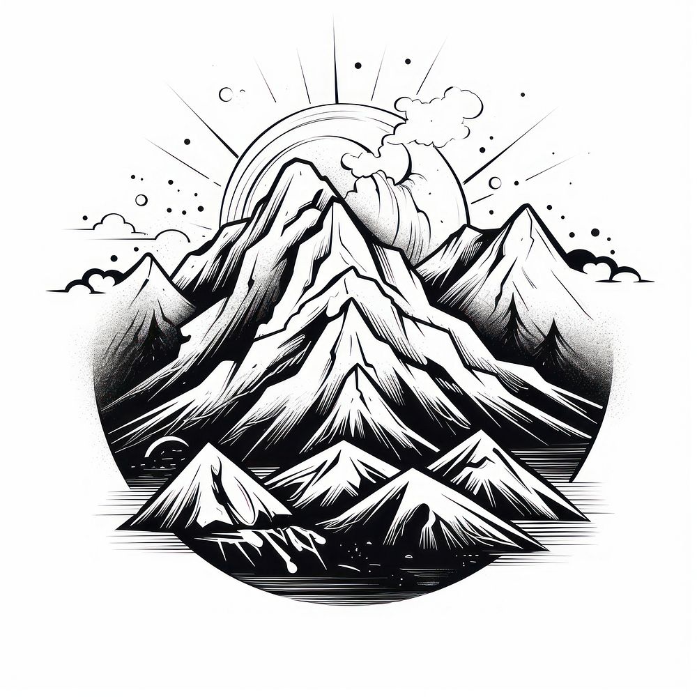 Mountain drawing sketch tranquility.