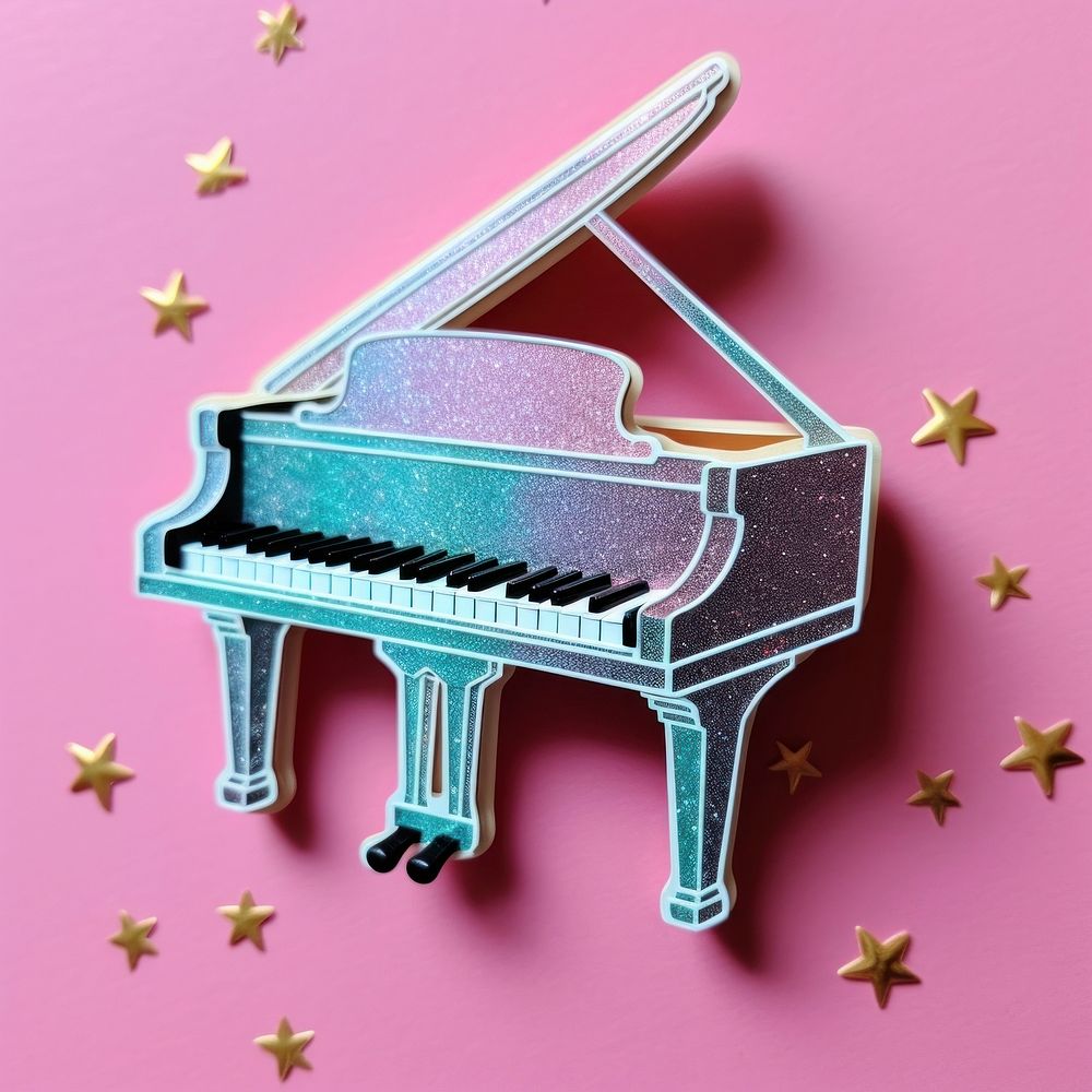 Piano sticker keyboard harpsichord creativity.