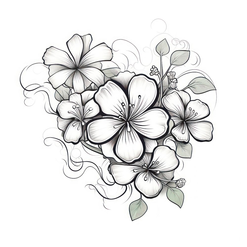 Serene clover pattern drawing sketch.