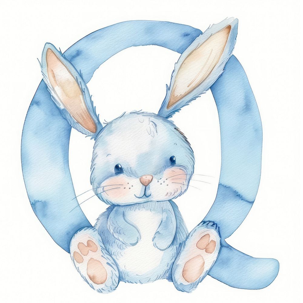 Bunny alphabet Q animal mammal cute.