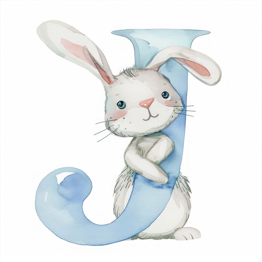 Bunny alphabet J animal mammal rabbit.