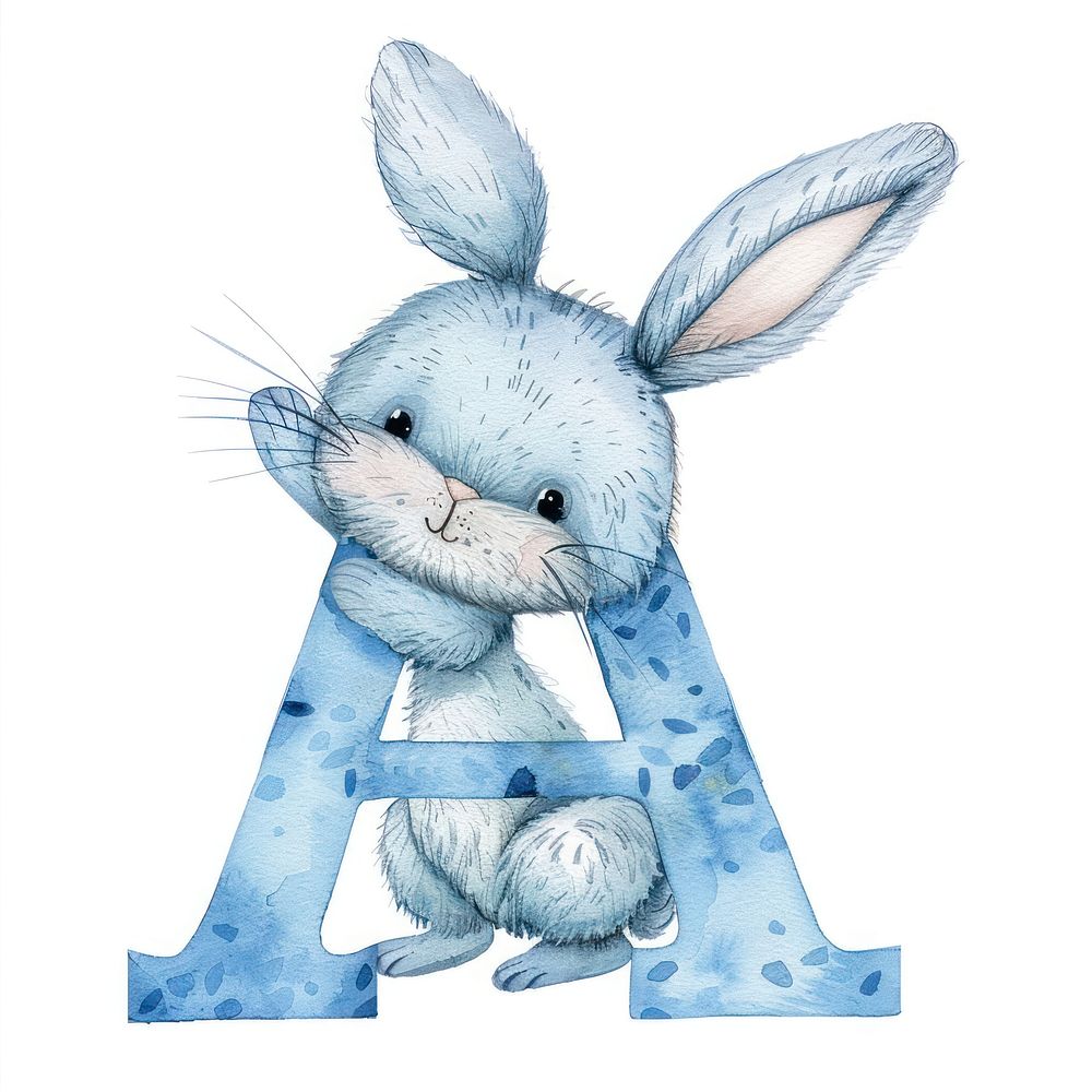 Bunny alphabet A drawing mammal sketch.